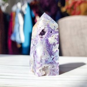 💎 PURPLE SPECTROLITE CRYSTAL STONE TOWER OBELISK